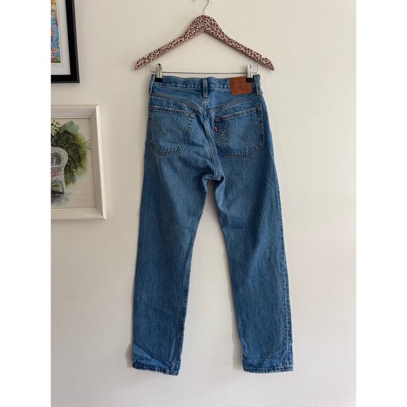 LEVI'S 501 High Rise Distressed Straight Jeans in Athens Crown Size 26 - Picture 7 of 9